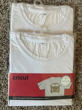 cricut Lot of 2 Large (10-12) Youth Blank T-Shirts